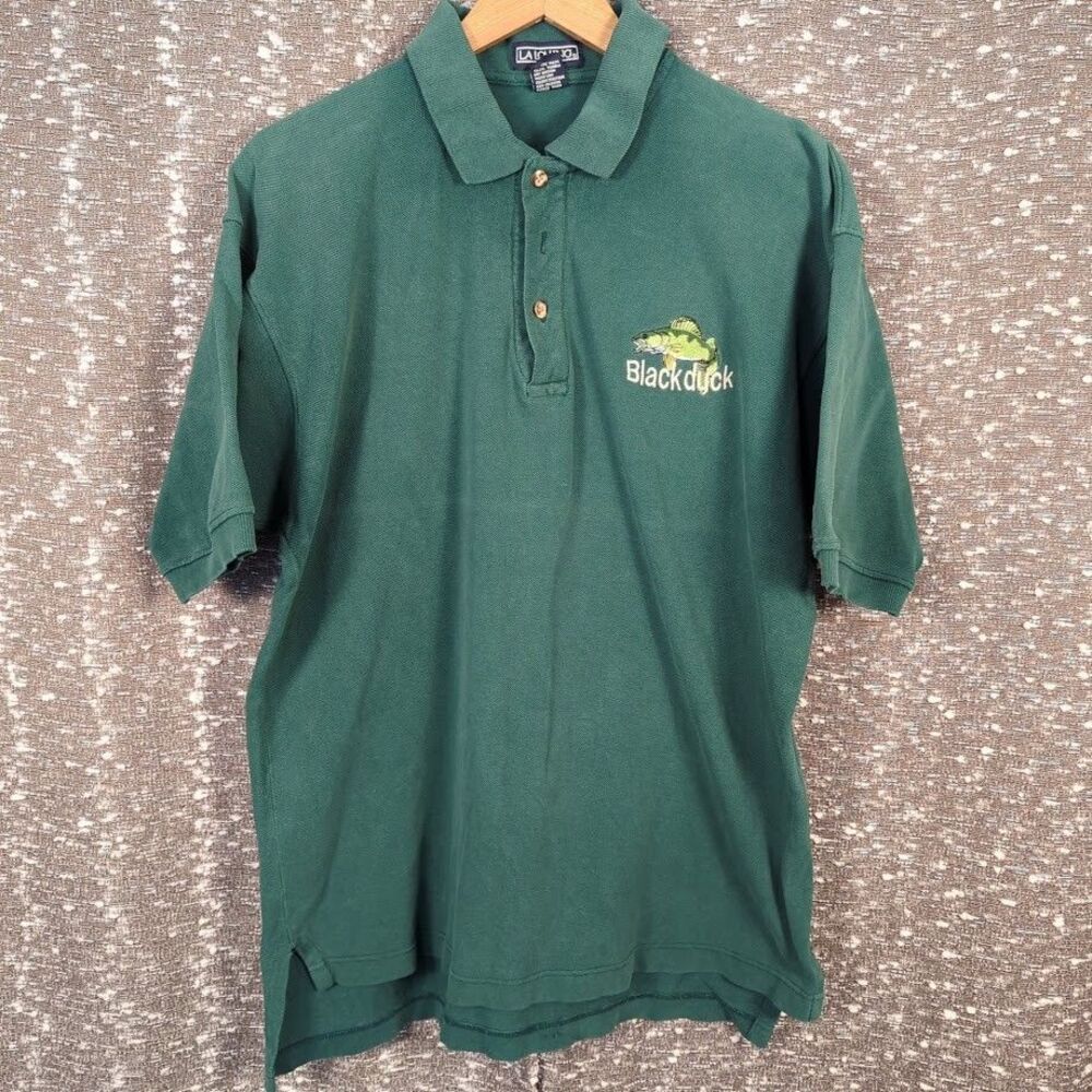 Vintage Blackduck Minnesota Green Embroidered Polo Shirt LA Loving Men's‎ Large